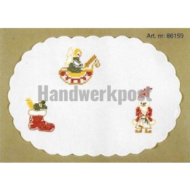 kruissteekkleedje kerstgeschenken, wit
