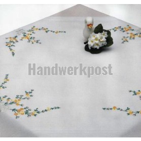steelsteekdekservet dahlia's, wit