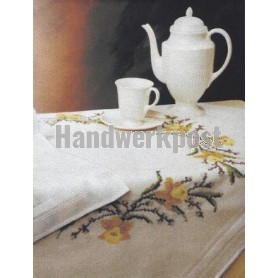 kruissteekdekservet narcissen, wit