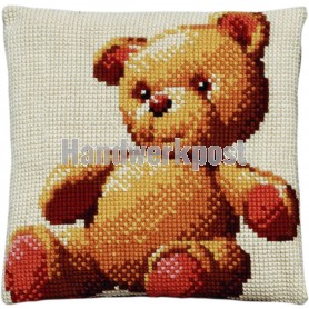 kruissteekkussen teddybeer