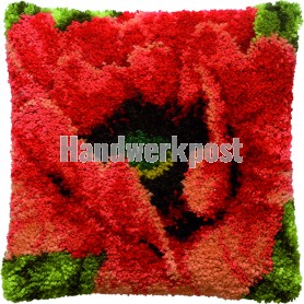 knoopkussen klaproos close-up (excl. knoophaak)