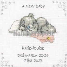 borduurpakket me to you, geboorte, a new baby (incl. blauw/rose garen)