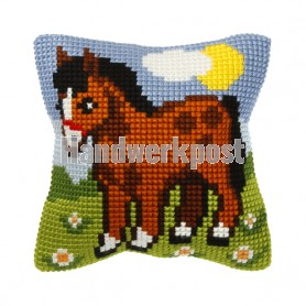 kruissteekwandkleed paard in de wei