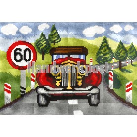 kruissteekvloerkleed verkeer, niet harder dan 60...