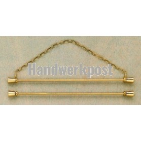 metalenbeslag met ketting voor bellekoord/groeimeter/meetlat 18 cm