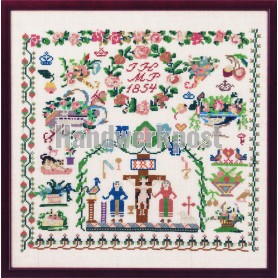 borduurpakket merklap, celle, anno 1854