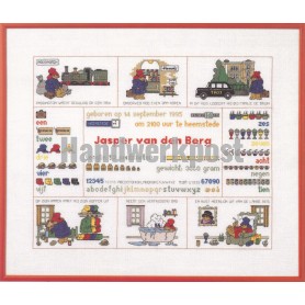 borduurpakket paddington bear, geboorte jasper 