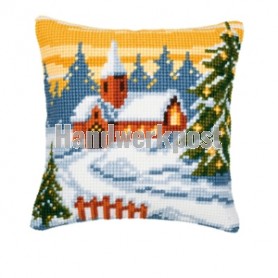 kruissteekkussen kerk in wintersfeer