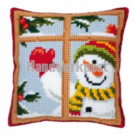 kruissteekkussen sneeuwpop