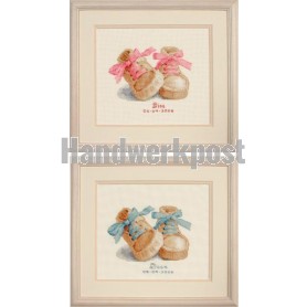 borduurpakket geboorte daan/lisa (incl. blauw/rose garen)