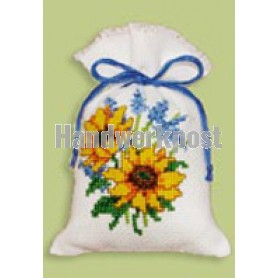 borduurpakket kruidenzakje, zonnebloemen