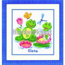 borduurpakket familie kikker, geboorte elena