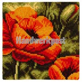 kruissteekkussen papavers