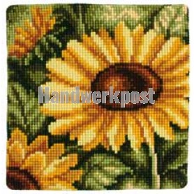 kruissteekkussen zonnebloemen