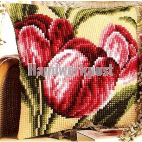 kruissteekkussen tulpen