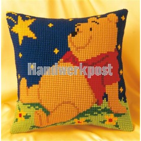 kruissteekkussen winnie de pooh, onder sterrenhemel