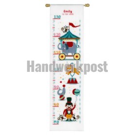 borduurpakket circus, groeimeter/meetlat emily