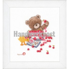 borduurpakket popcorn bear, taartjes bakken