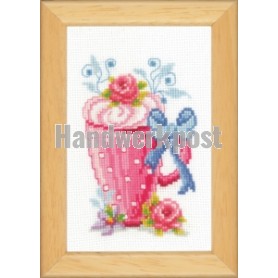 borduurpakket koffiebeker met bloemen
