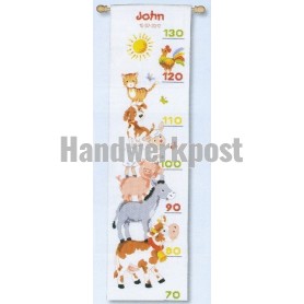 borduurpakket boerderij, groeimeter/meetlat john