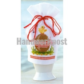 borduurpakket eiwarmer, paasei met kuiken