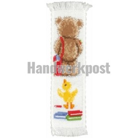 borduurpakket boekenlegger, popcorn bear, naar school-2