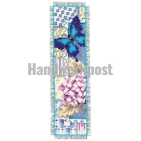 borduurpakket boekenlegger nature, hortensia met vlinder-1