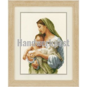 borduurpakket maria met het kindje jezus en lam