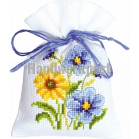 borduurpakket kruidenzakje, blauw/gele bloemen-1