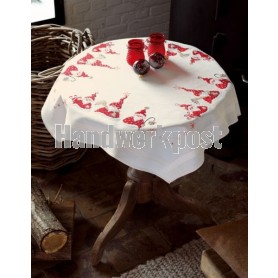 kruissteekdekservet drie kerstmannen, ecru