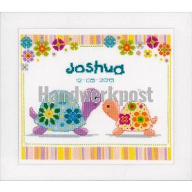 borduurpakket schildpadjes, geboorte joshua