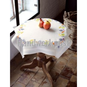 steelsteekdekservet gekleurde bladeren, wit