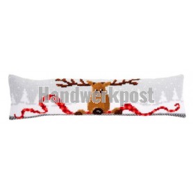 kruissteektochtkussen rendier in wintersfeer