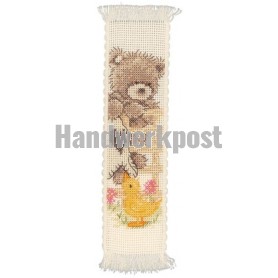 borduurpakket boekenlegger, popcorn bear, soufflé muts op!