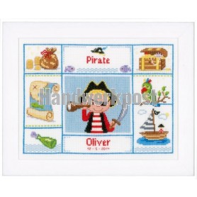 borduurpakket piraatje, geboorte oliver