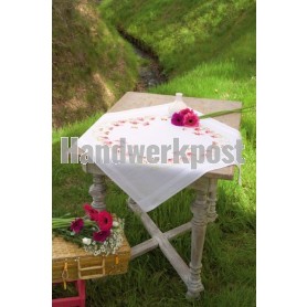 kruissteekdekservet zonnehoeden met vlinders, wit