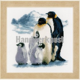 borduurpakket pinguin familie op het ijs