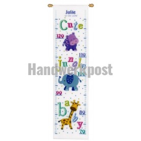 borduurpakket cute jungle, groeimeter/meetlat julie