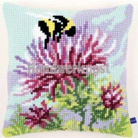 kruissteekkussen distel met hommel