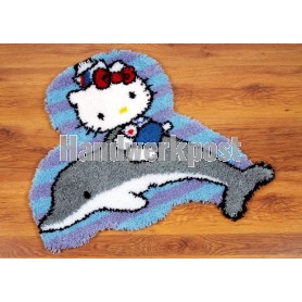 knoopkleed hello kitty, kitty op een dolfijn