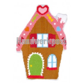 kruissteekkussen lief!, peperkoekenhuisje (incl. kussenrug)
