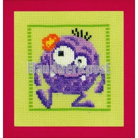 borduurpakket monsters, paars monster