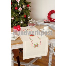 kruissteekloper kerstrozen, ecru