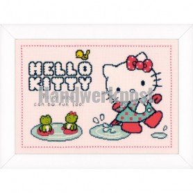 borduurpakket hello kitty, door de plassen...