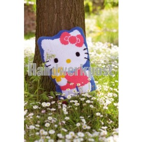 kruissteekkussen hello kitty, kitty met bloem (incl. kussenrug)