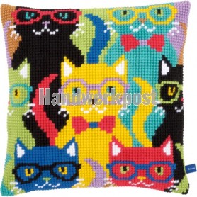 kruissteekkussen grappige katten