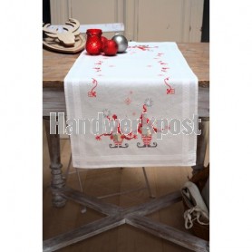 kruissteekloper zingende kerstkabouters, wit