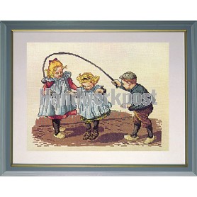 borduurpakket cornelis jetses, ot&sien, touwtje springen