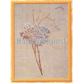 borduurpakket hortensia op natuurlinnen