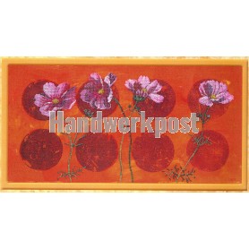 borduurpakket rose bloemen op rood